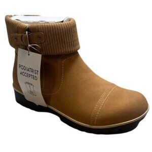 Jbu Womens Karissa Encore Water Resistant Round Toe Booties Tan Size 6.5 NEW